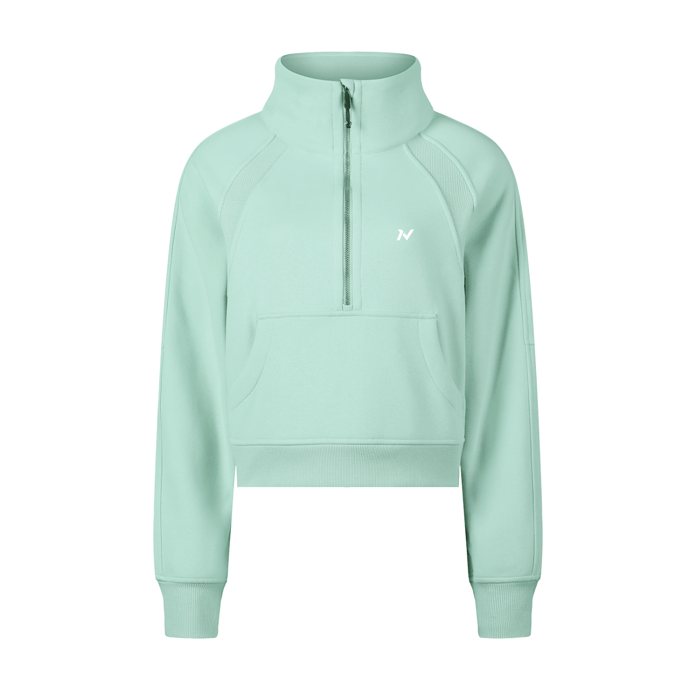 Iron Vault Cropped Half - Zip Sweatshirt — Black - Iron Vault Gym Clothing