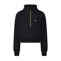 Iron Vault Cropped Half - Zip Sweatshirt — Black - Iron Vault Gym Clothing