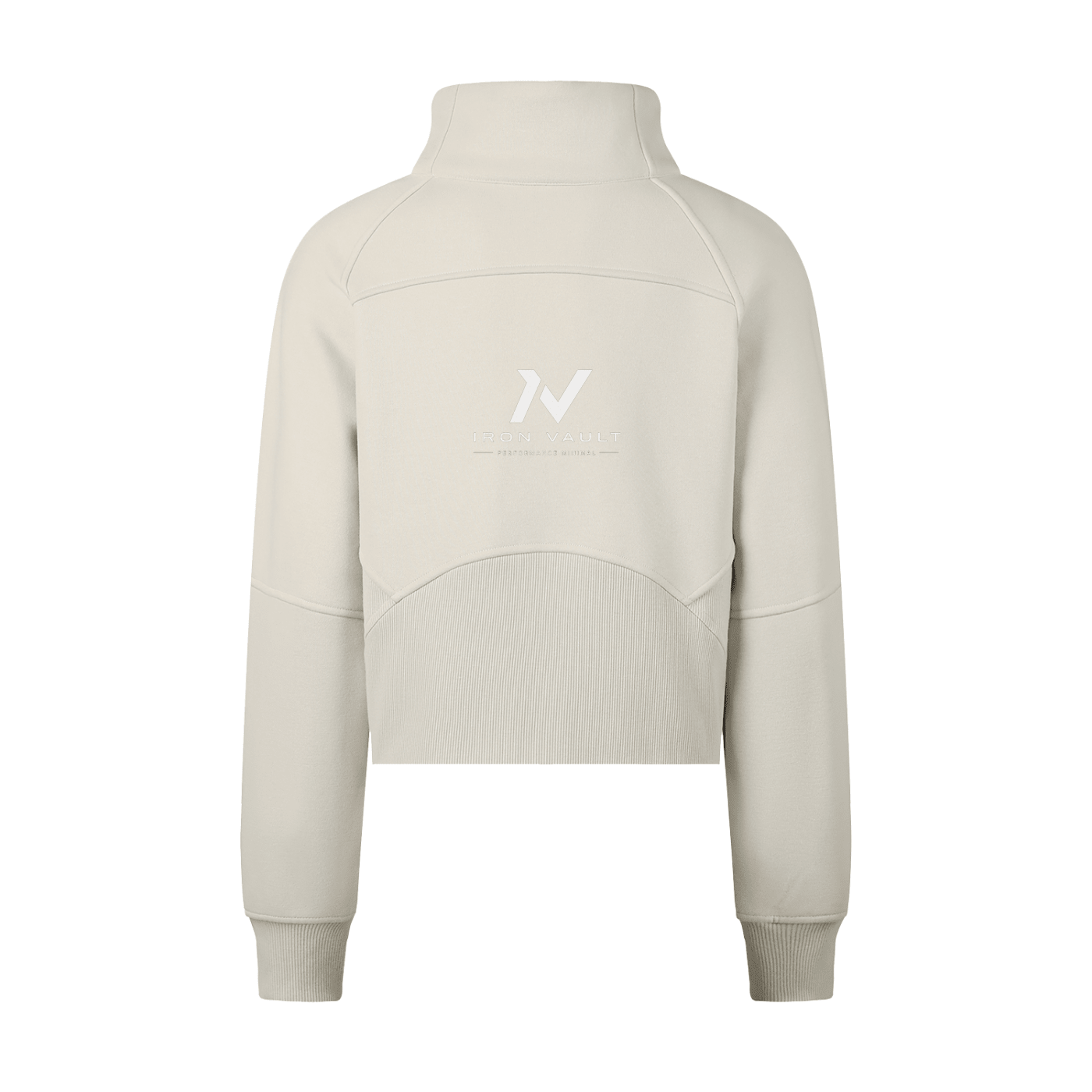 Iron Vault Cropped Half - Zip Sweatshirt — Black - Iron Vault Gym Clothing