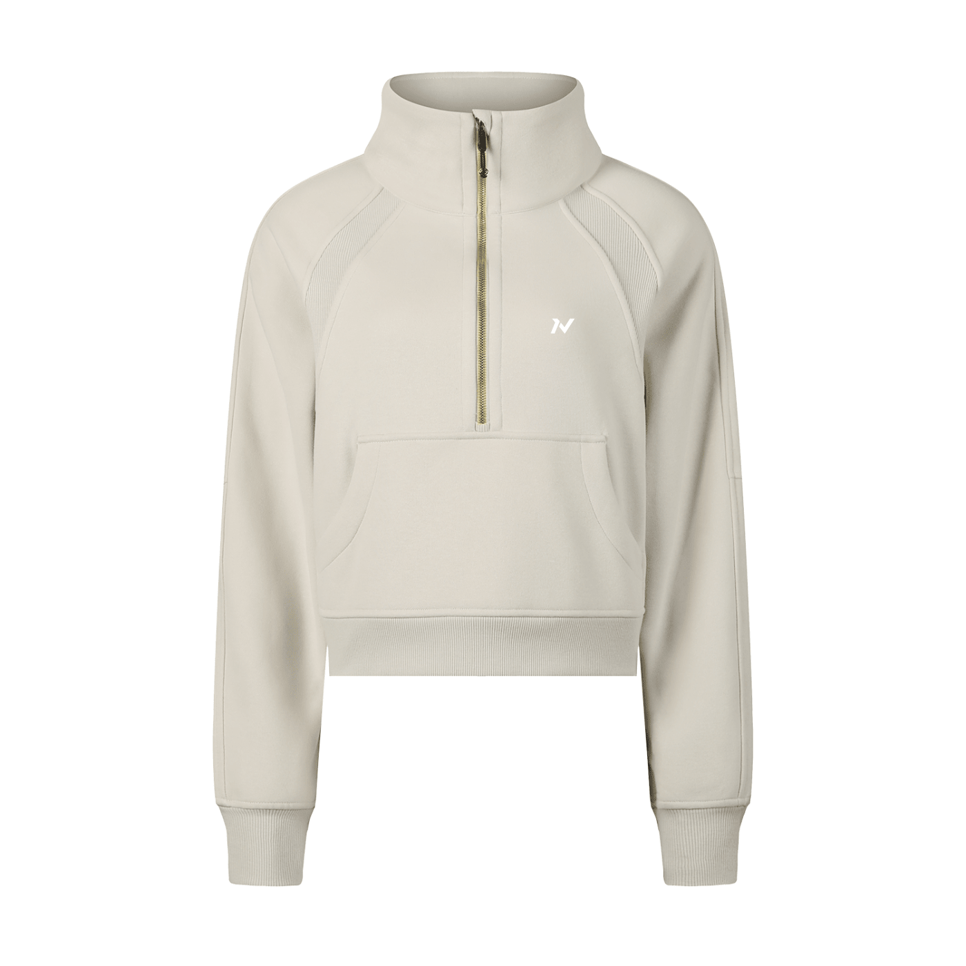 Iron Vault Cropped Half - Zip Sweatshirt — Black - Iron Vault Gym Clothing