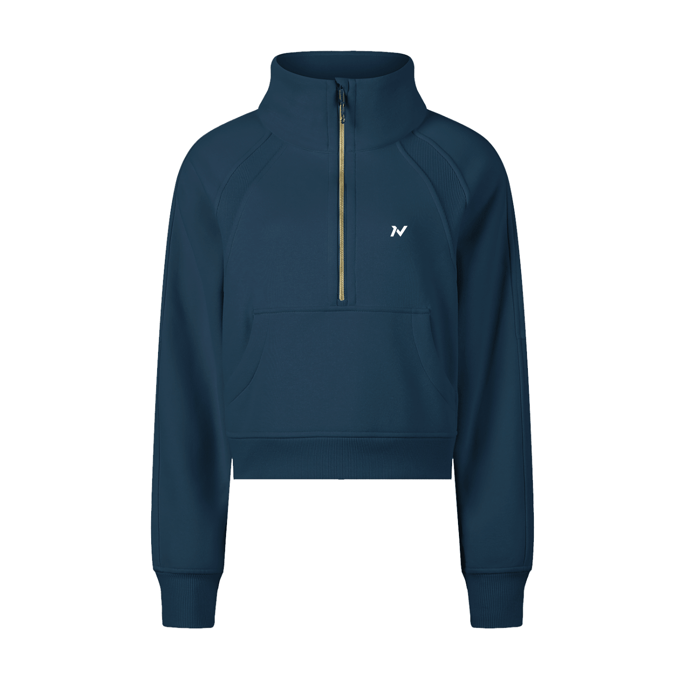 Iron Vault Cropped Half - Zip Sweatshirt — Black - Iron Vault Gym Clothing