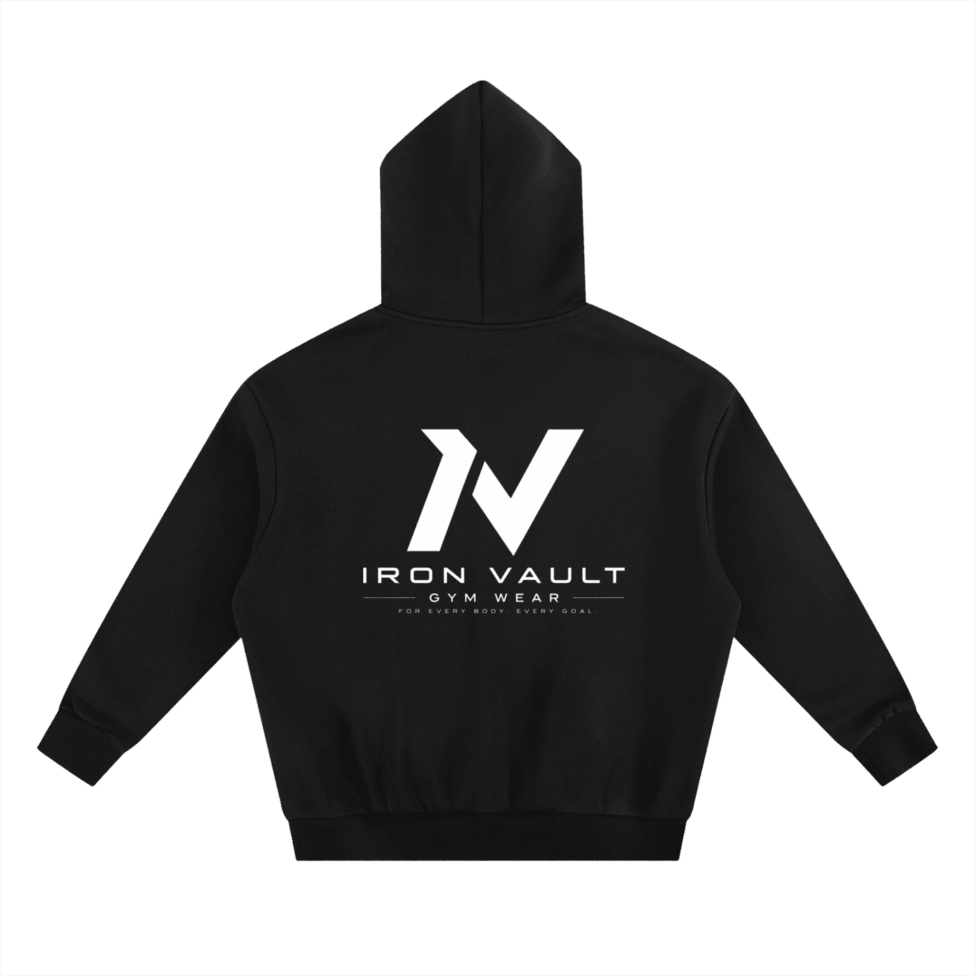 Iron Vault Heavyweight Boxy Fleece Hoodie — Black - Iron Vault Gym Clothing