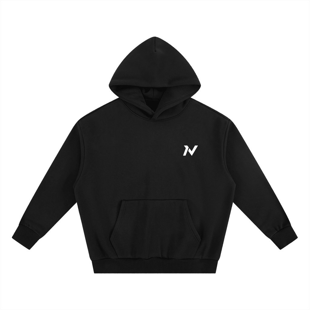Iron Vault Heavyweight Boxy Fleece Hoodie — Black - Iron Vault Gym Clothing