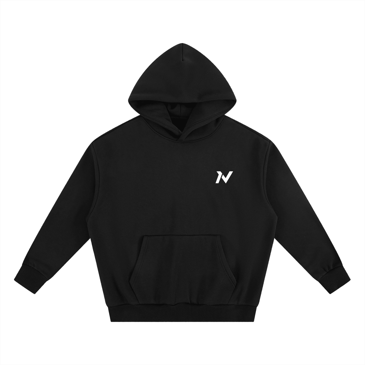 Iron Vault Heavyweight Boxy Fleece Hoodie — Black - Iron Vault Gym Clothing
