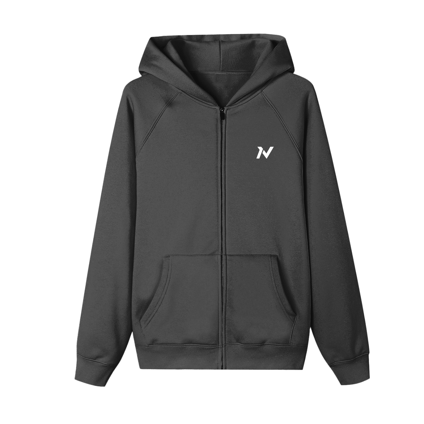 Iron Vault Zip - Up Fleece Hoodie — Black - Iron Vault Gym Clothing